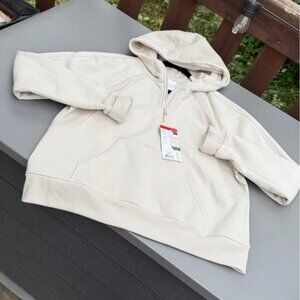 NWT LOLE size medium half zip hoodie with kangaroo pocket FENNEL neck with hood